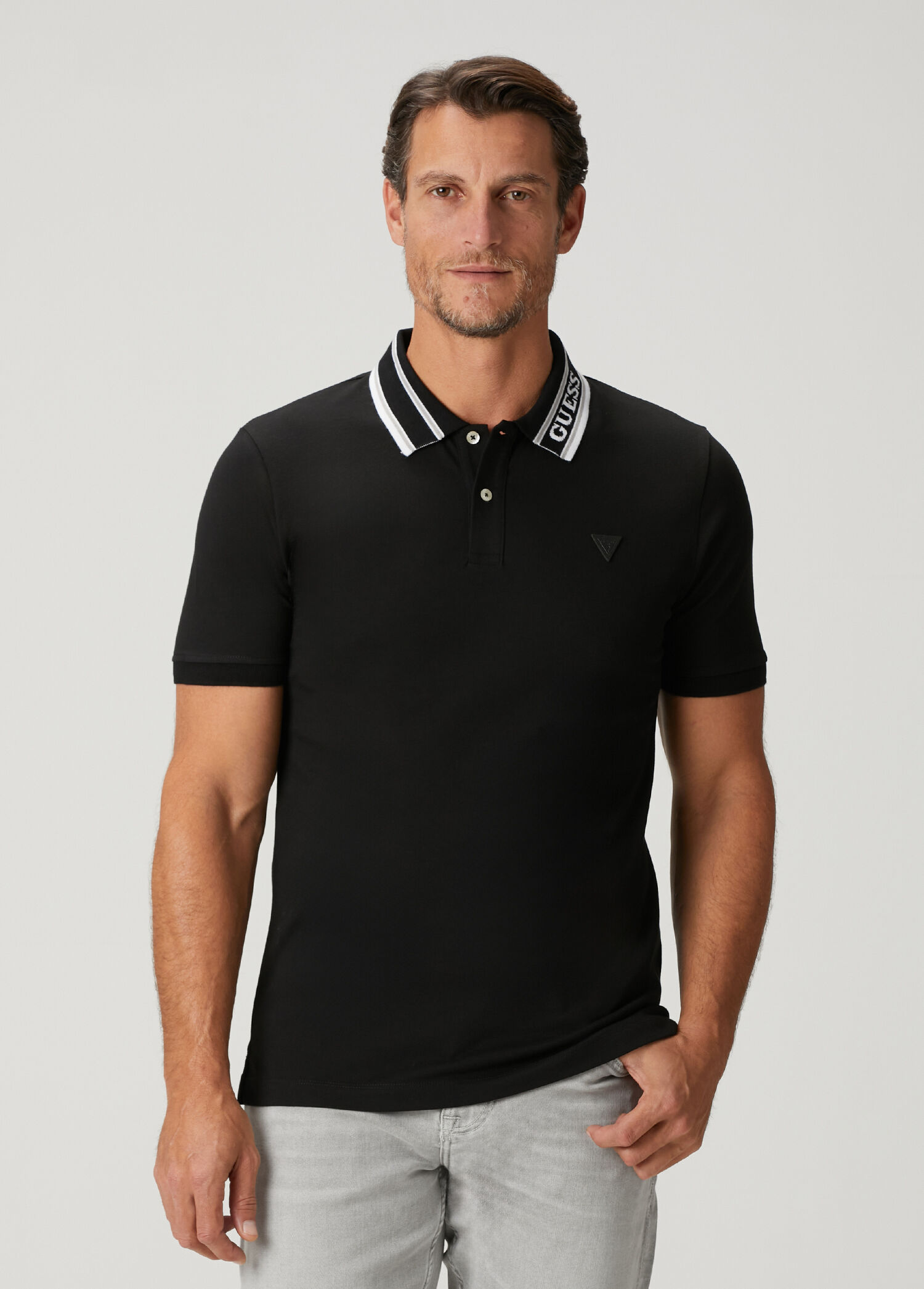 Slim Fit Lyle Siyah Polo Yaka T-shirt
