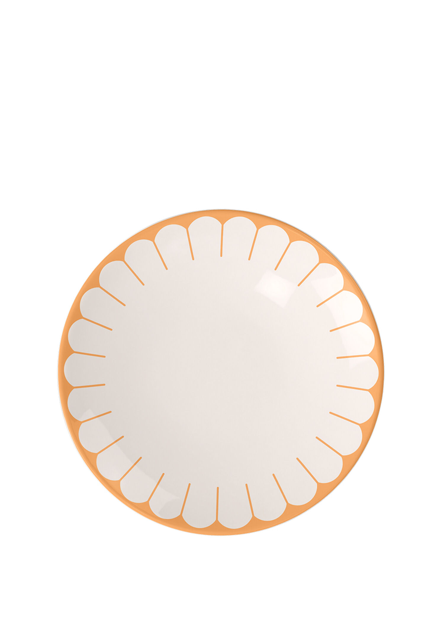 Fleur Soleil Turuncu Porselen Pasta Tabağı 21 cm