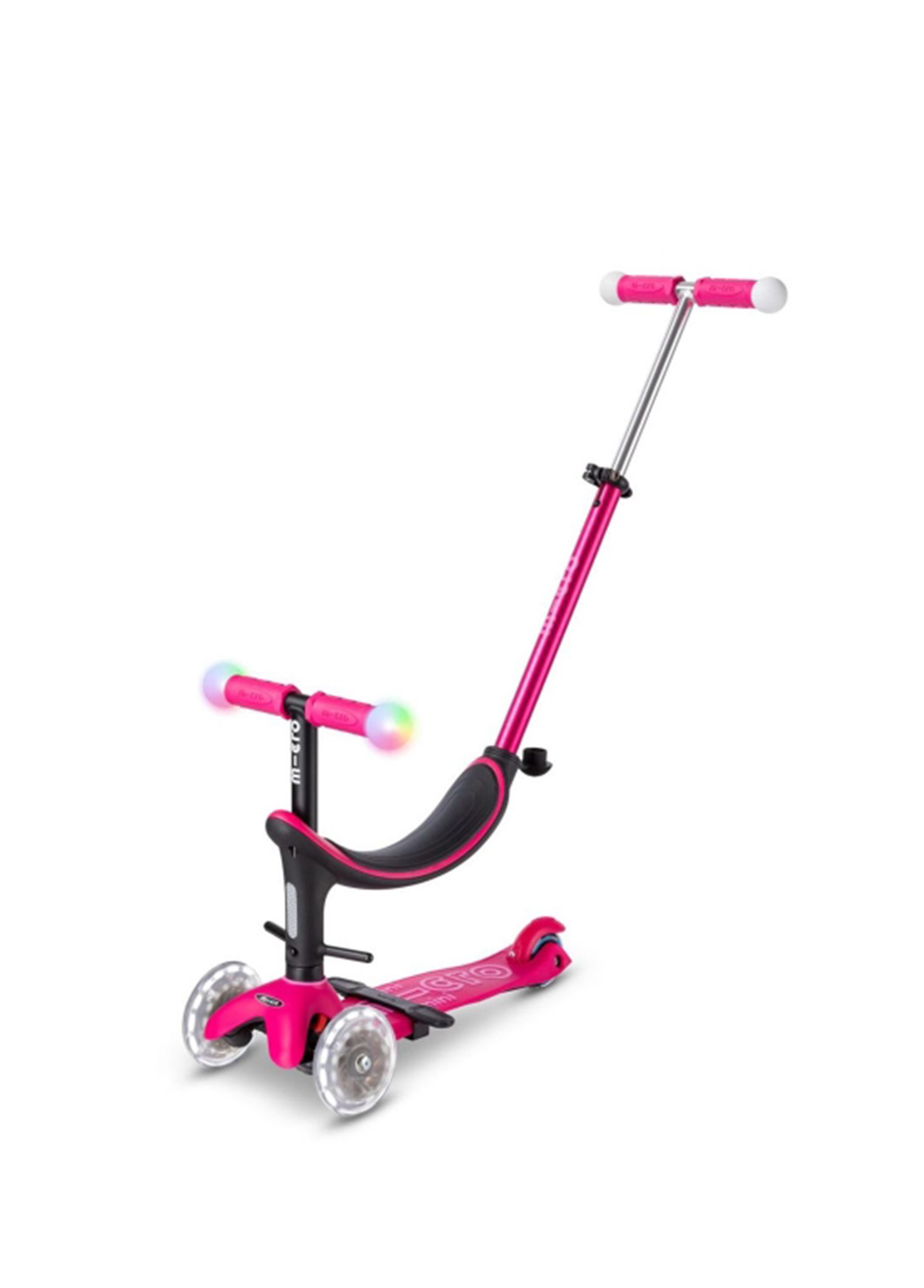 Mini2Grow Deluxe Magic LED Pink 3 Tekerlekli Scooter