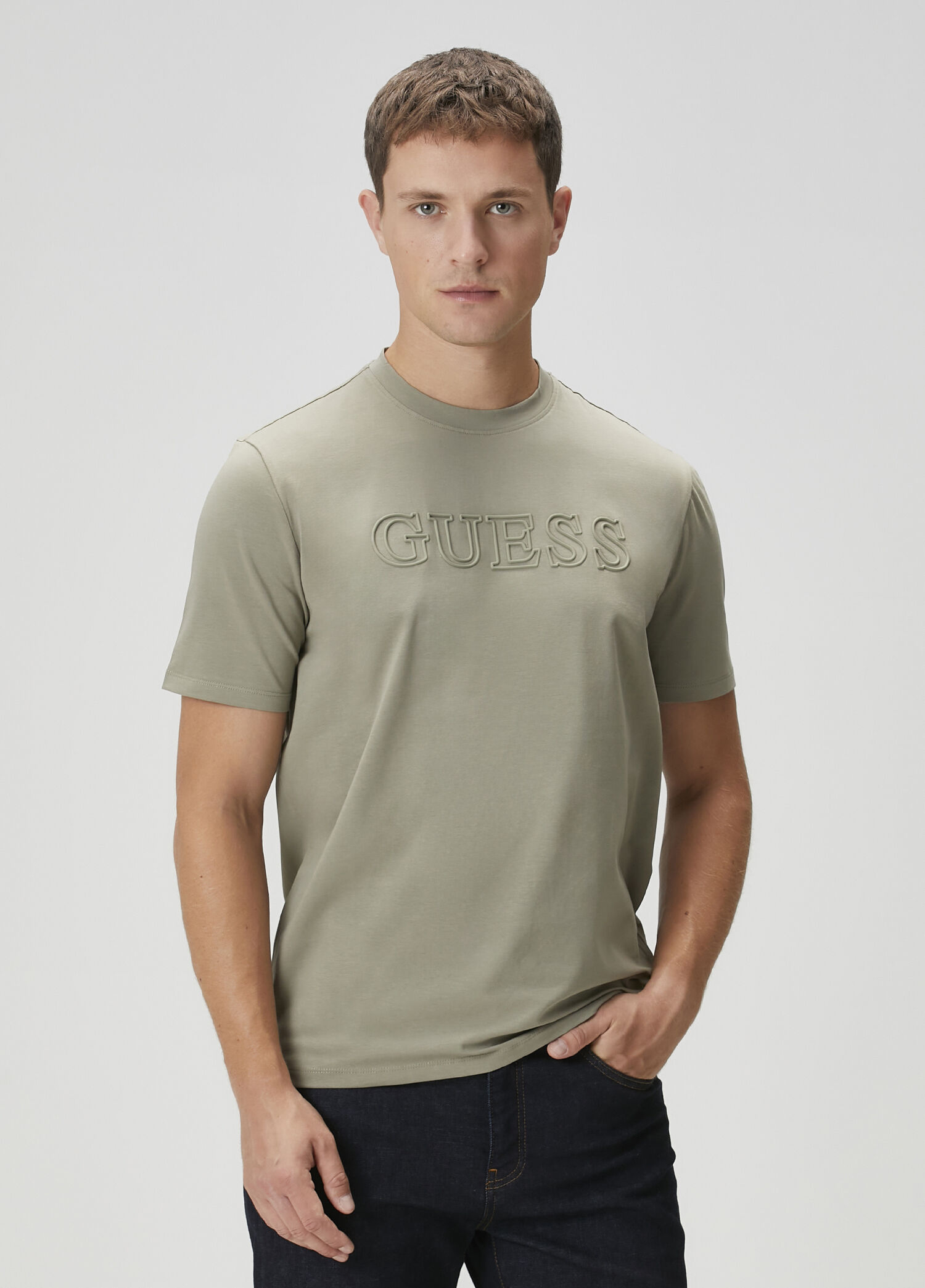 Alphy Haki Logo Baskılı T-shirt