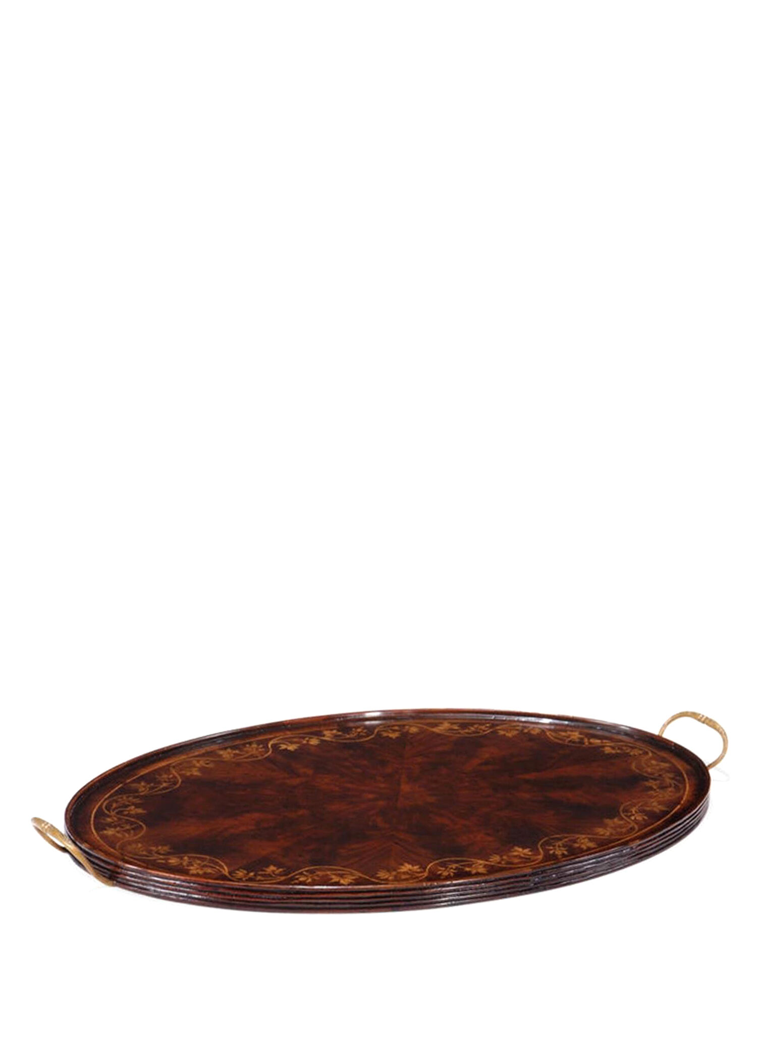 Buckingham Oval Kahverengi Ceviz Servis Tepsisi