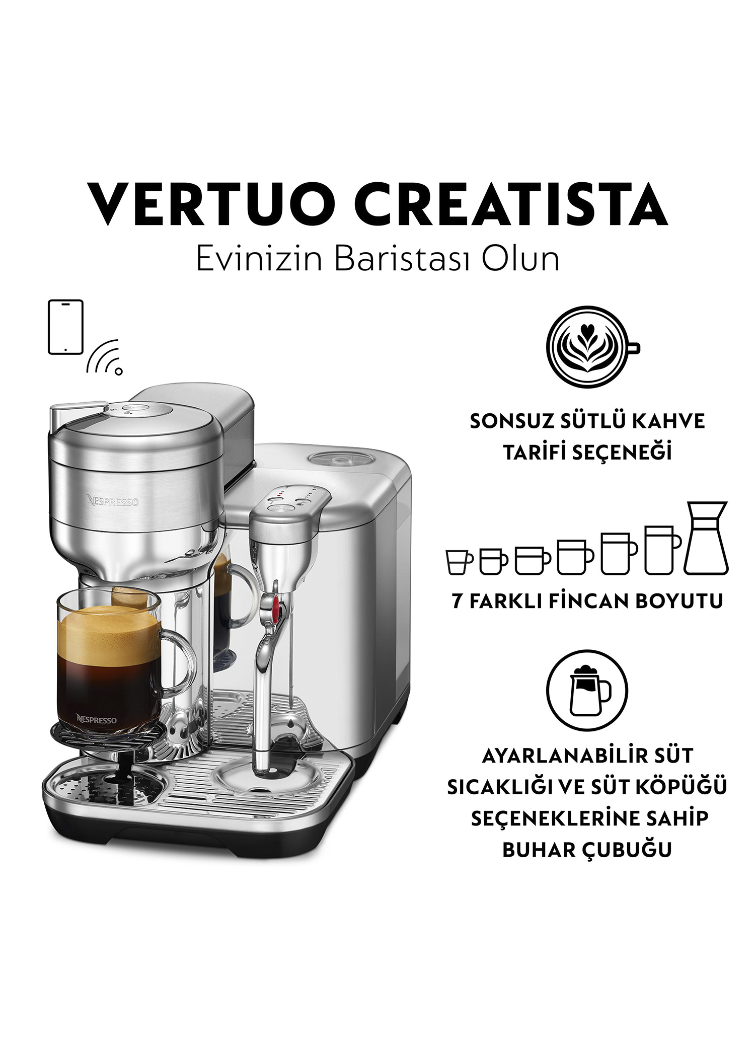 Vertuo Creatista Pro Silver Kahve Makinesi