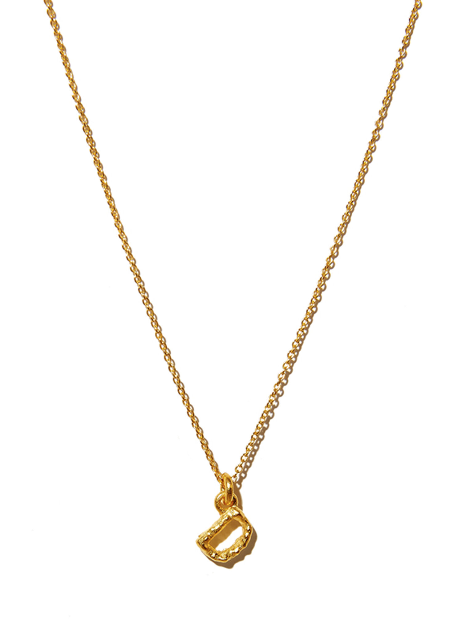 Alphabet Pendant Letter Small D Harfi Detaylı 14 Ayar Altın Kadın Kolye