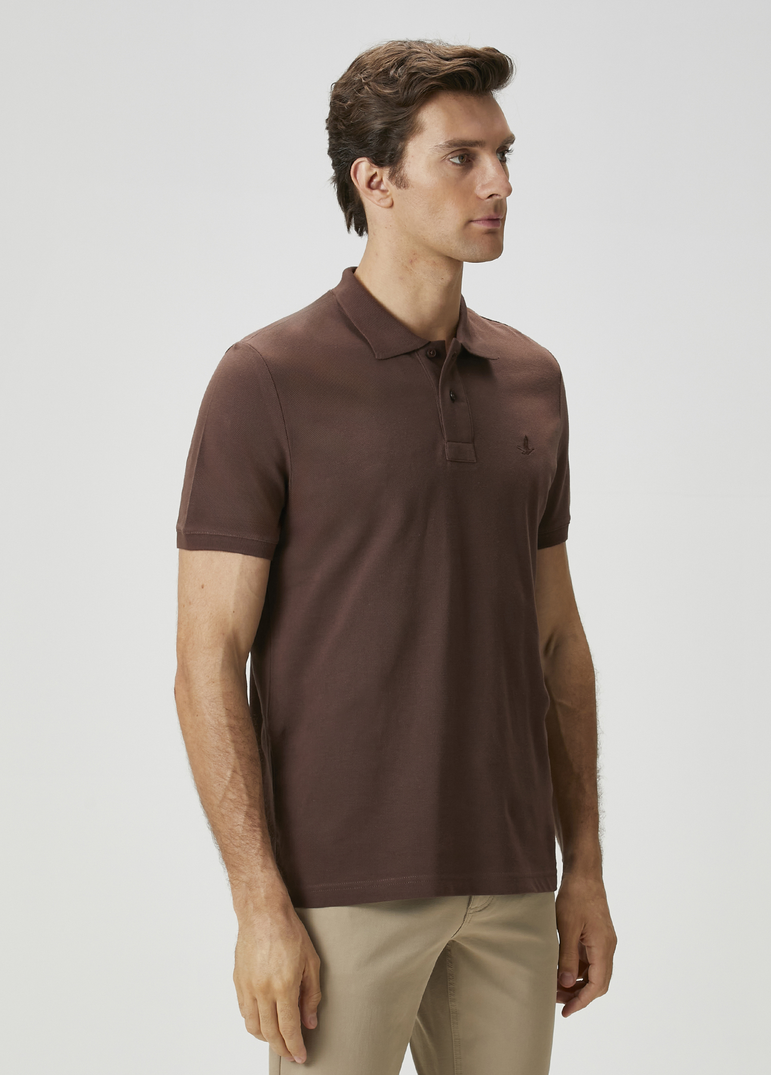 Koyu Kahverengi Polo Yaka T-shirt_1