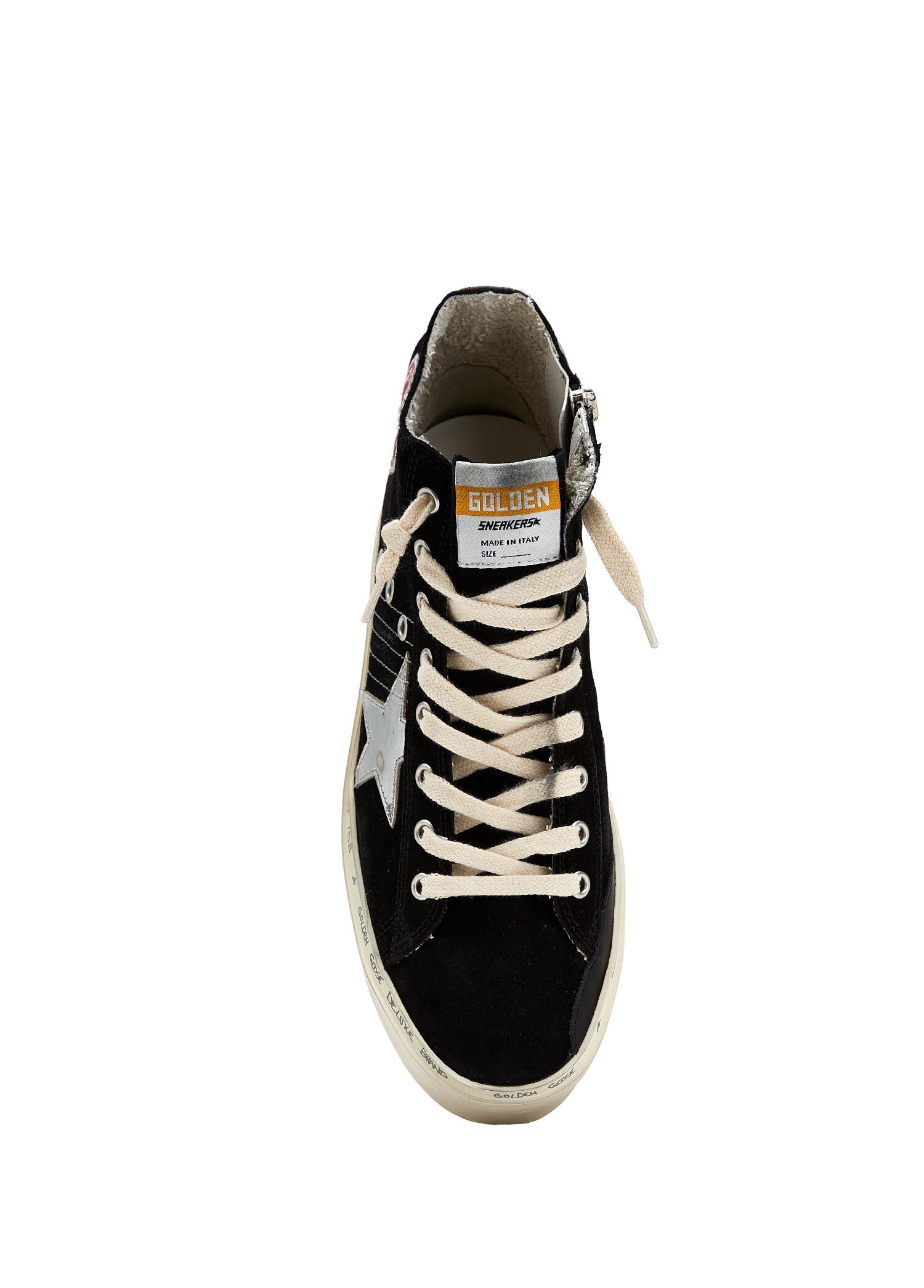 Golden Goose - Francy Siyah Kadın Deri Sneaker - Siyah-Gümüş